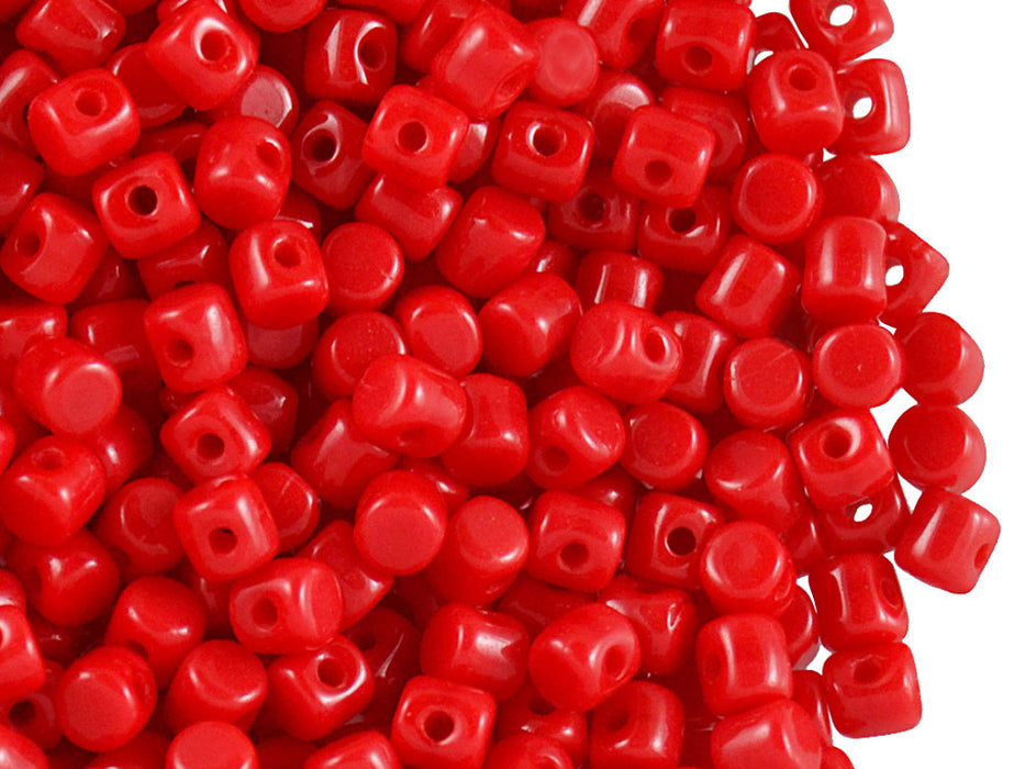 5 g Minos® Par Puca® Beads, 2.5x3mm, Opaque Coral Red, Czech Glass