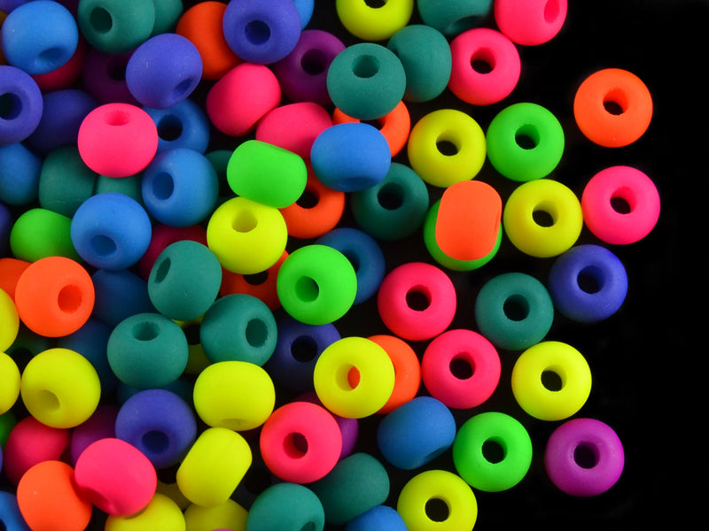 40 pcs Pony NEON Beads, 5.5mm, Mix (UV Active), Czech Glass