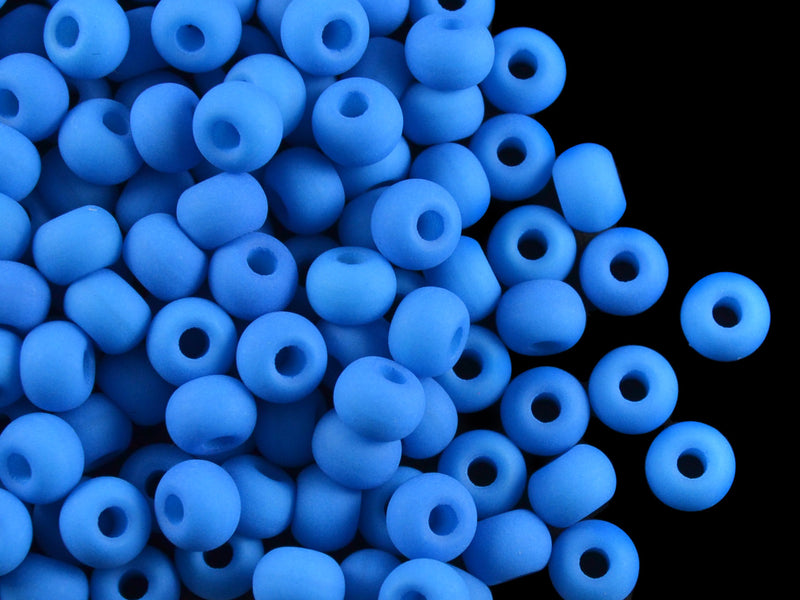 40 pcs Pony NEON Beads, 5.5mm, Blue (UV Active), Czech Glass