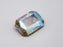 1 pc Imitation Crystal Stone Rectangle Octahedral, 25x18mm, Crystal AB, One Side Gold Foiled, Czech Glass