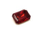 1 pc Imitation Crystal Stone Rectangle Octahedral, 30x22mm, Ruby, One Side Gold Foiled, Czech Glass