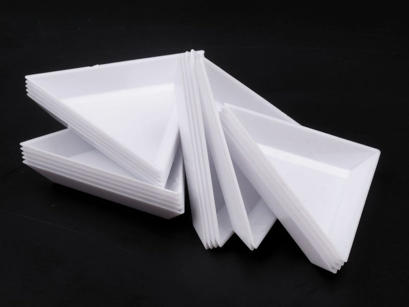 1 pc Plastic Bead Sorting Trays, Triangle, 75x75x75mm, White