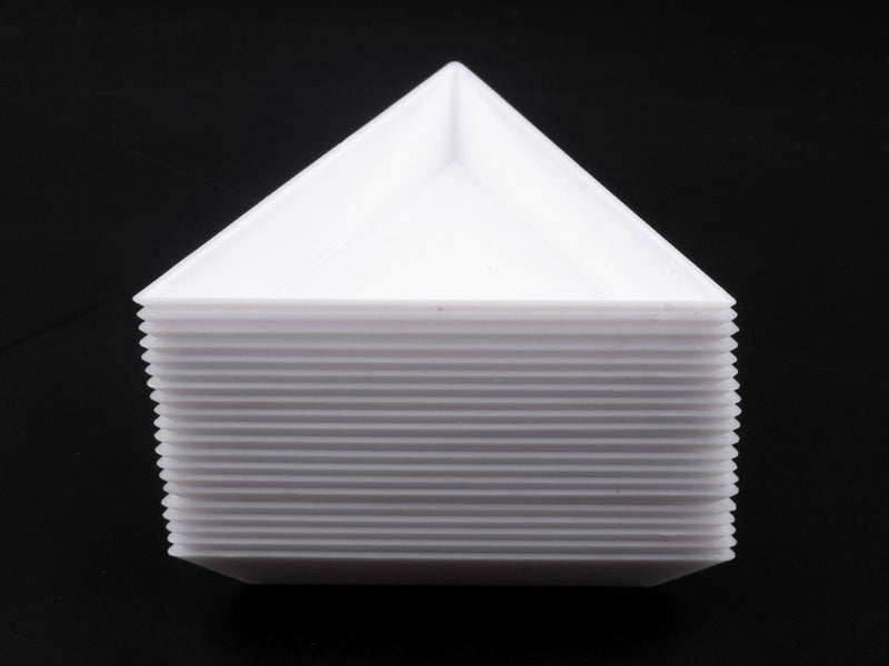 1 pc Plastic Bead Sorting Trays, Triangle, 75x75x75mm, White