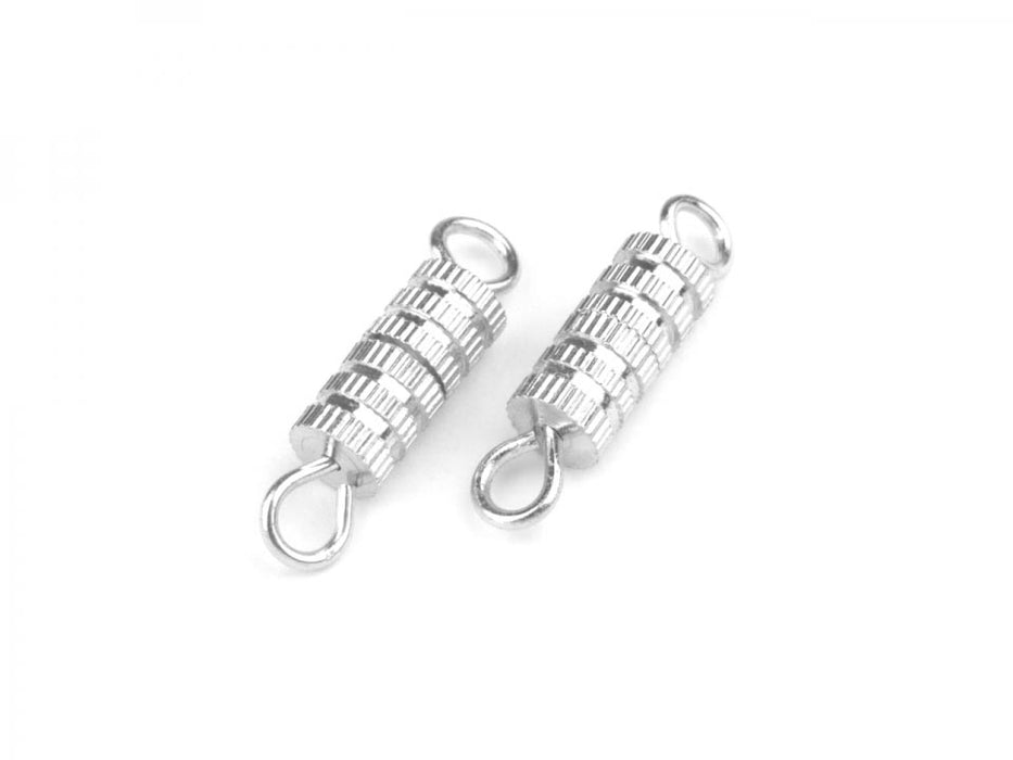 1 pc Barrel Screw Clasp, 10mm, Silver Plated