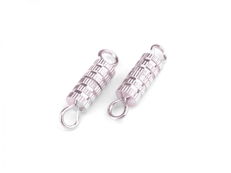 1 pc Barrel Screw Clasp, 10mm, Silver Pink Plated