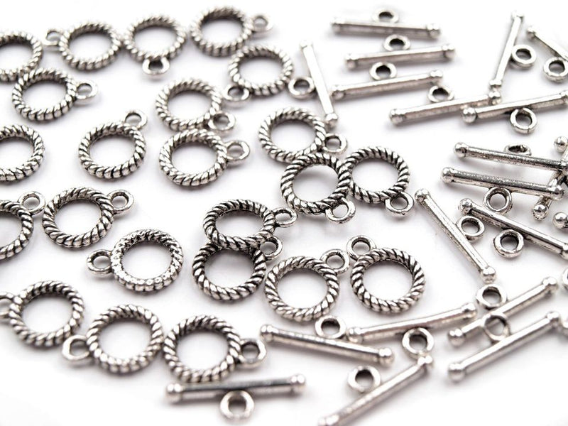 1 pc Smooth Round Toggle Clasp, 10mm, Platinum Plated