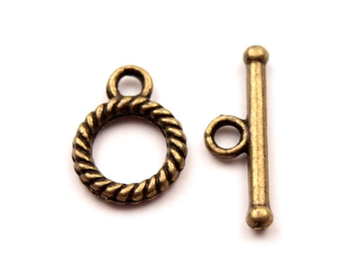 1 pc Smooth Round Toggle Clasp, 10mm, Brass Plated