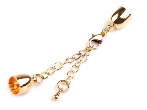 1 pc Lobster Clasp with Chain and End Cap, 8mm, Antique Gold Plated