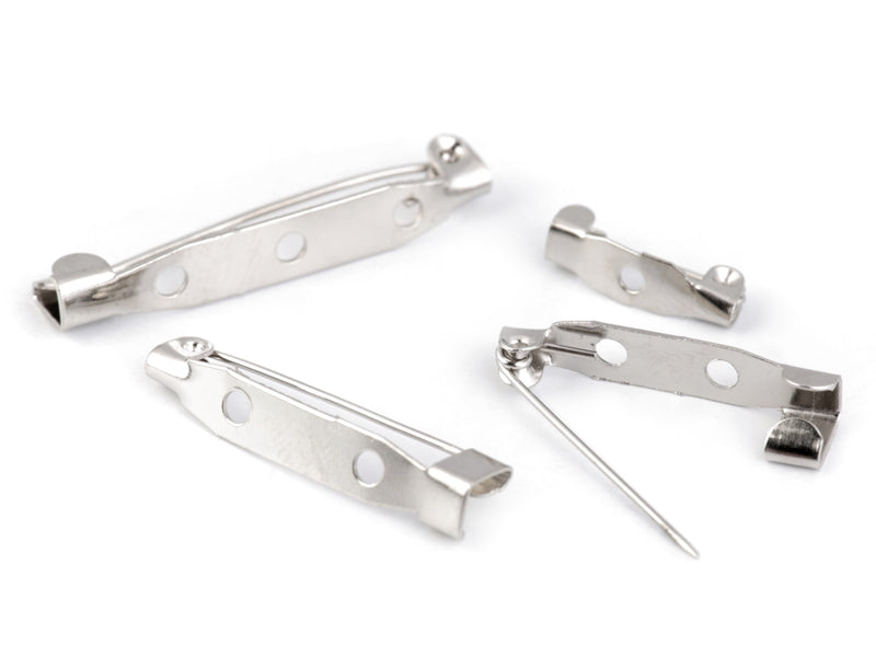 1 pc Pin Back, Mix of Sizes, Platinum