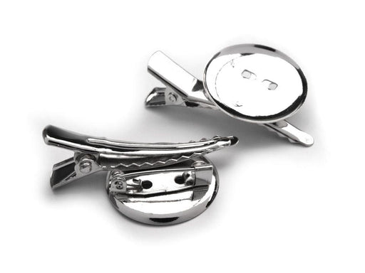 1 pc Alligator Clip with Pin Back, 30x47mm, Platinum