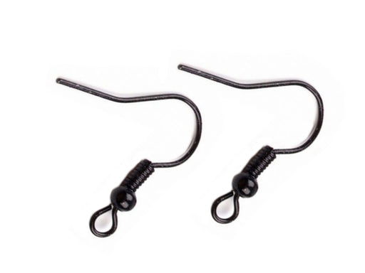 2 pcs Afro Hook Earrings with Druk, 19mm, Black