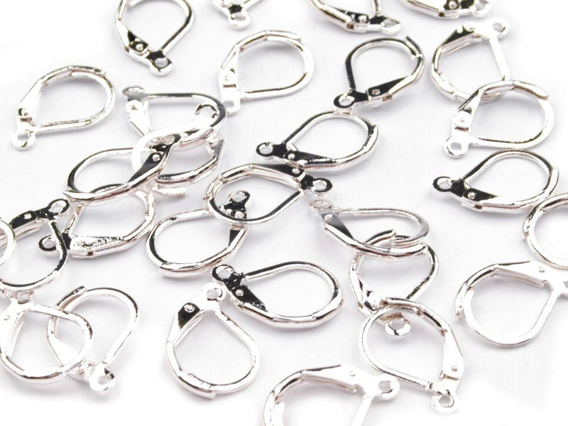 2 pcs Leverback Earring Wire, 13mm, Silver