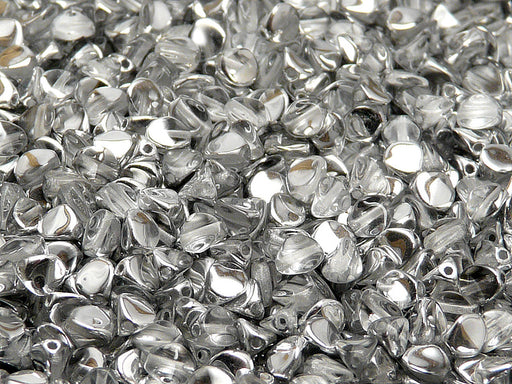 50 pcs Pinch Pressed Beads, 5x3.5mm, Crystal Labrador, Czech Glass
