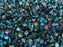 50 pcs Pinch Pressed Beads, 5x3.5mm, Aquamarine Blue Half Azuro, Czech Glass