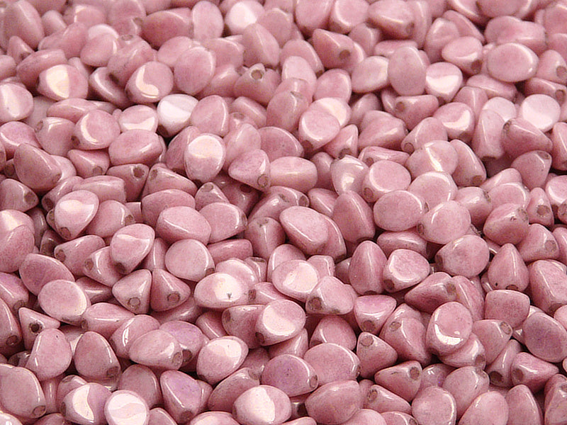 50 pcs Pinch Pressed Beads, 5x3.5mm, Chalk Lila Luster, Czech Glass