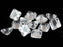 6 pcs Pyramid 2-hole Beads, 12x12mm, Crystal, Pressed Czech Glass