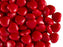 50 pcs Heart Pressed Beads, 8mm, Opaque Coral Red, Czech Glass