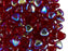 50 pcs Heart Pressed Beads, 6mm, Ruby AB, Czech Glass