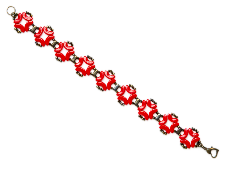 1 pc DIY Beading Kit for Jewelry Making (Bracelet) Magic Identity, Red, Czech Glass Beads