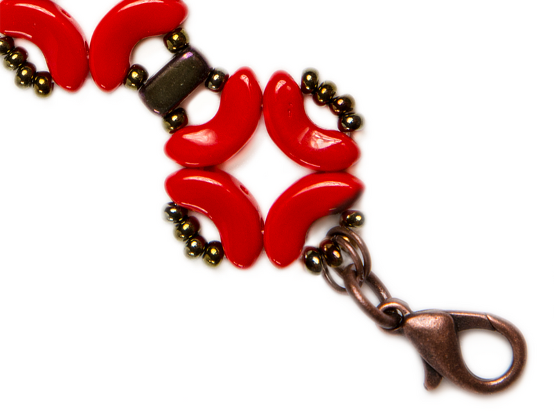1 pc DIY Beading Kit for Jewelry Making (Bracelet) Magic Identity, Red, Czech Glass Beads