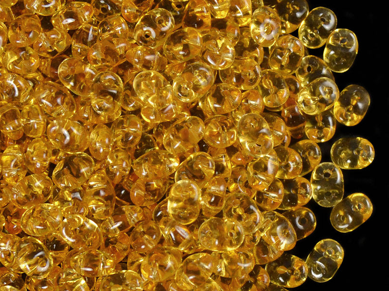 20 g 2-hole SuperDuo™ Seed Beads, 2.5x5mm, Topaz, Czech Glass