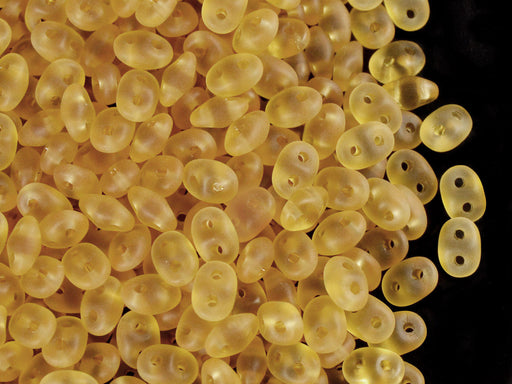 20 g 2-hole SuperDuo™ Seed Beads, 2.5x5mm, Topaz Matte, Czech Glass