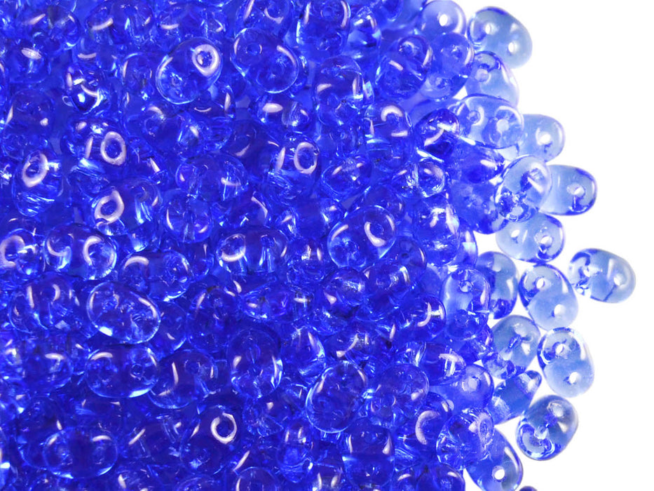 20 g 2-hole SuperDuo™ Seed Beads, 2.5x5mm, Sapphire, Czech Glass