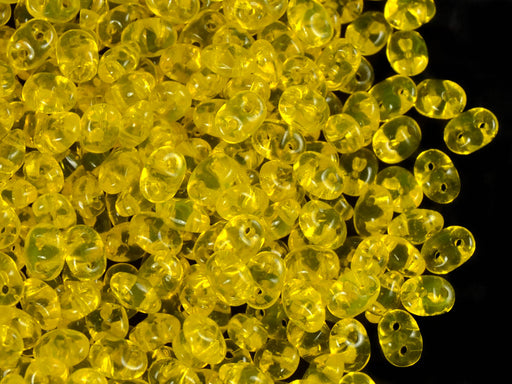 20 g 2-hole SuperDuo™ Seed Beads, 2.5x5mm, Amber, Czech Glass