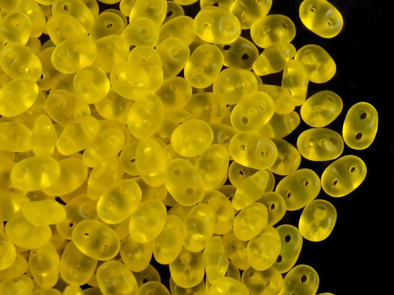 20 g 2-hole SuperDuo™ Seed Beads, 2.5x5mm, Amber Matte, Czech Glass