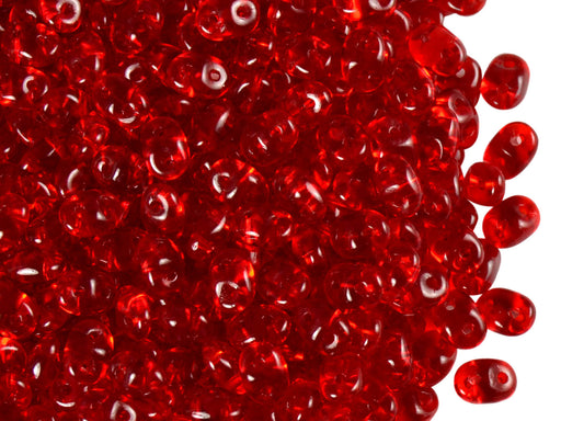 20 g 2-hole SuperDuo™ Seed Beads, 2.5x5mm, Ruby, Czech Glass