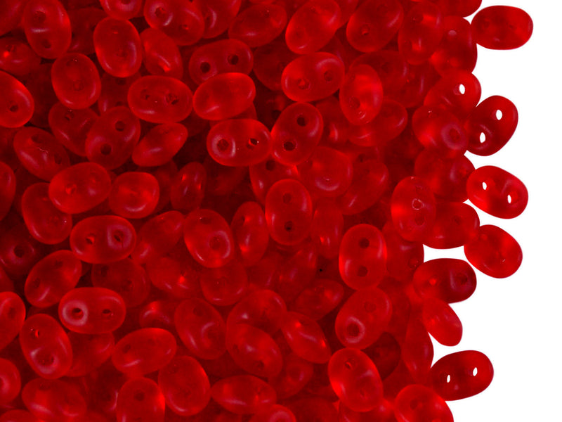 20 g 2-hole SuperDuo™ Seed Beads, 2.5x5mm, Ruby Matte, Czech Glass