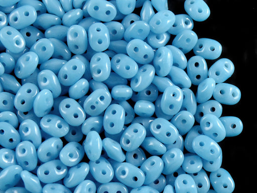 20 g 2-hole SuperDuo™ Seed Beads, 2.5x5mm, Opaque Turquoise Blue, Czech Glass