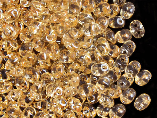 20 g 2-hole SuperDuo™ Seed Beads, 2.5x5mm, Crystal Orange Luster, Czech Glass