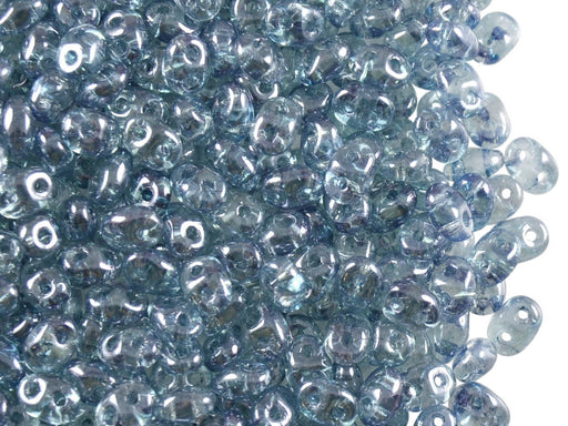 20 g 2-hole SuperDuo™ Seed Beads, 2.5x5mm, Crystal Blue Luster, Czech Glass