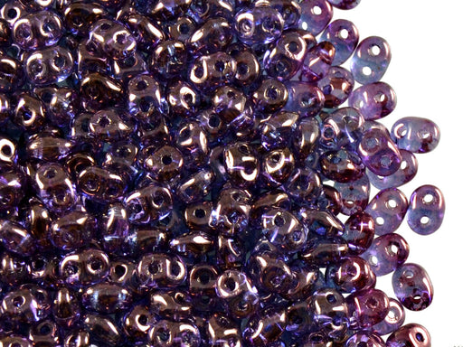20 g 2-hole SuperDuo™ Seed Beads, 2.5x5mm, Crystal Vega Luster, Czech Glass