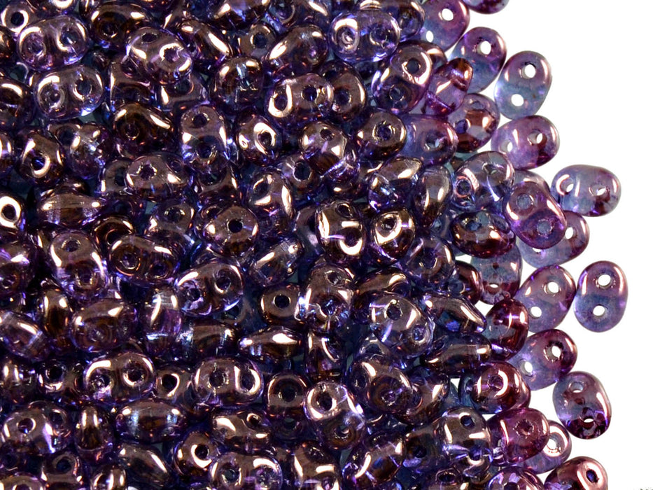 20 g 2-hole SuperDuo™ Seed Beads, 2.5x5mm, Crystal Vega Luster, Czech Glass