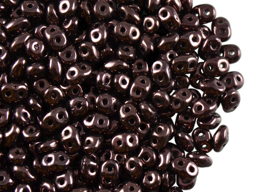 20 g 2-hole SuperDuo™ Seed Beads, 2.5x5mm, Jet Vega, Czech Glass