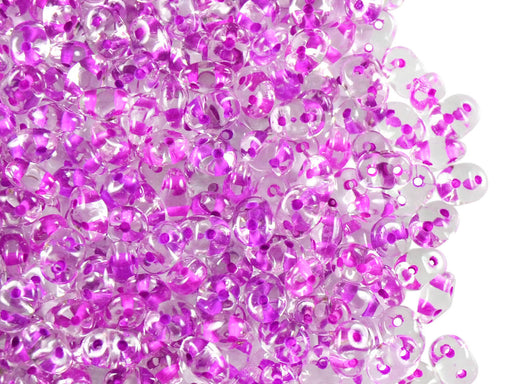 20 g 2-hole SuperDuo™ Seed Beads, 2.5x5mm, Crystal Light Violet Lined, Czech Glass