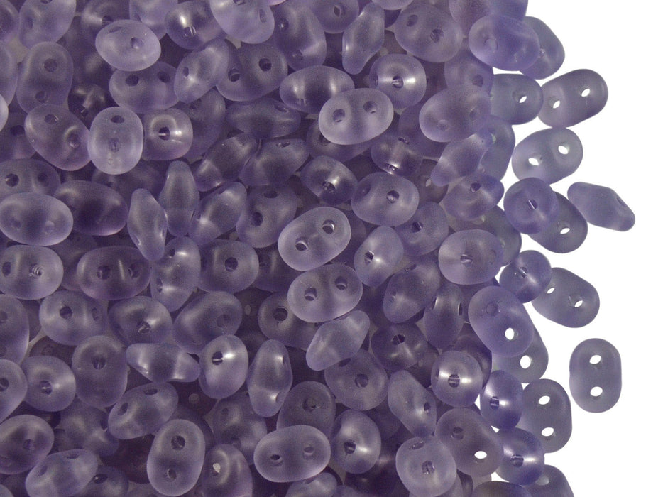 20 g 2-hole SuperDuo™ Seed Beads, 2.5x5mm, Violet Matte, Czech Glass