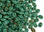 20 g 2-hole SuperDuo™ Seed Beads, 2.5x5mm, Turquoise Green Travertine Dark, Czech Glass
