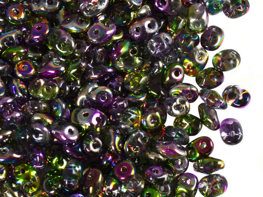 20 g 2-hole SuperDuo™ Seed Beads, 2.5x5mm, Magic Violet Green, Czech Glass