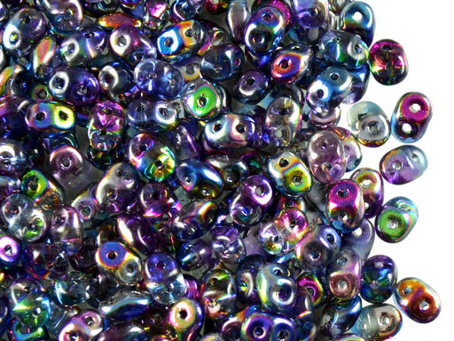 20 g 2-hole SuperDuo™ Seed Beads, 2.5x5mm, Magic Blue Pink, Czech Glass
