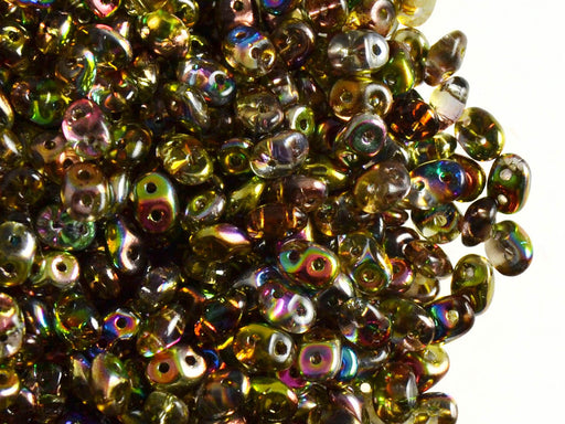 20 g 2-hole SuperDuo™ Seed Beads, 2.5x5mm, Magic Yellow Brown, Czech Glass