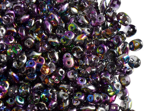 20 g 2-hole SuperDuo™ Seed Beads, 2.5x5mm, Magic Violet Gray, Czech Glass