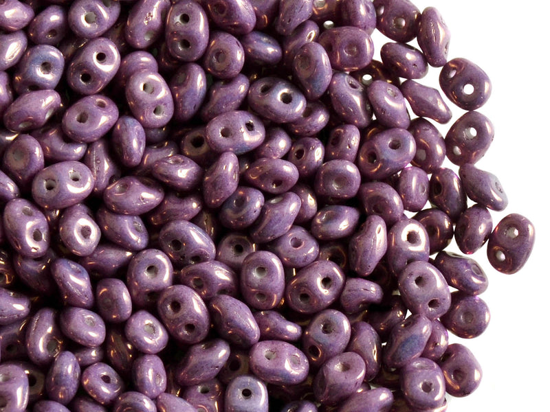 20 g 2-hole SuperDuo™ Seed Beads, 2.5x5mm, Chalk Vega Luster, Czech Glass