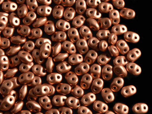20 g 2-hole SuperDuo™ Seed Beads, 2.5x5mm, Crystal Bronze Vintage Copper, Czech Glass