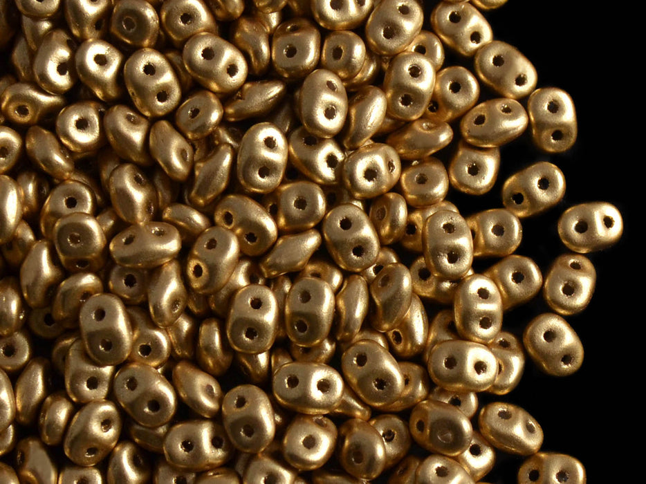 20 g 2-hole SuperDuo™ Seed Beads, 2.5x5mm, Crystal Bronze Pale Gold (Aztec Gold), Czech Glass