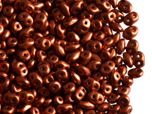 20 g 2-hole SuperDuo™ Seed Beads, 2.5x5mm, Crystal Bronze Fire Red, Czech Glass