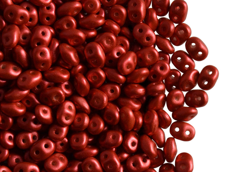 20 g 2-hole SuperDuo™ Seed Beads, 2.5x5mm, Lava Red, Czech Glass