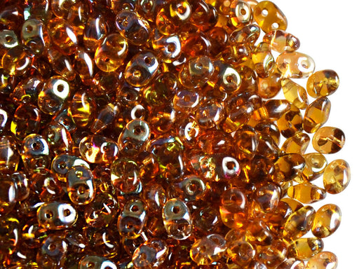 20 g 2-hole SuperDuo™ Seed Beads, 2.5x5mm, Topaz Celsian, Czech Glass